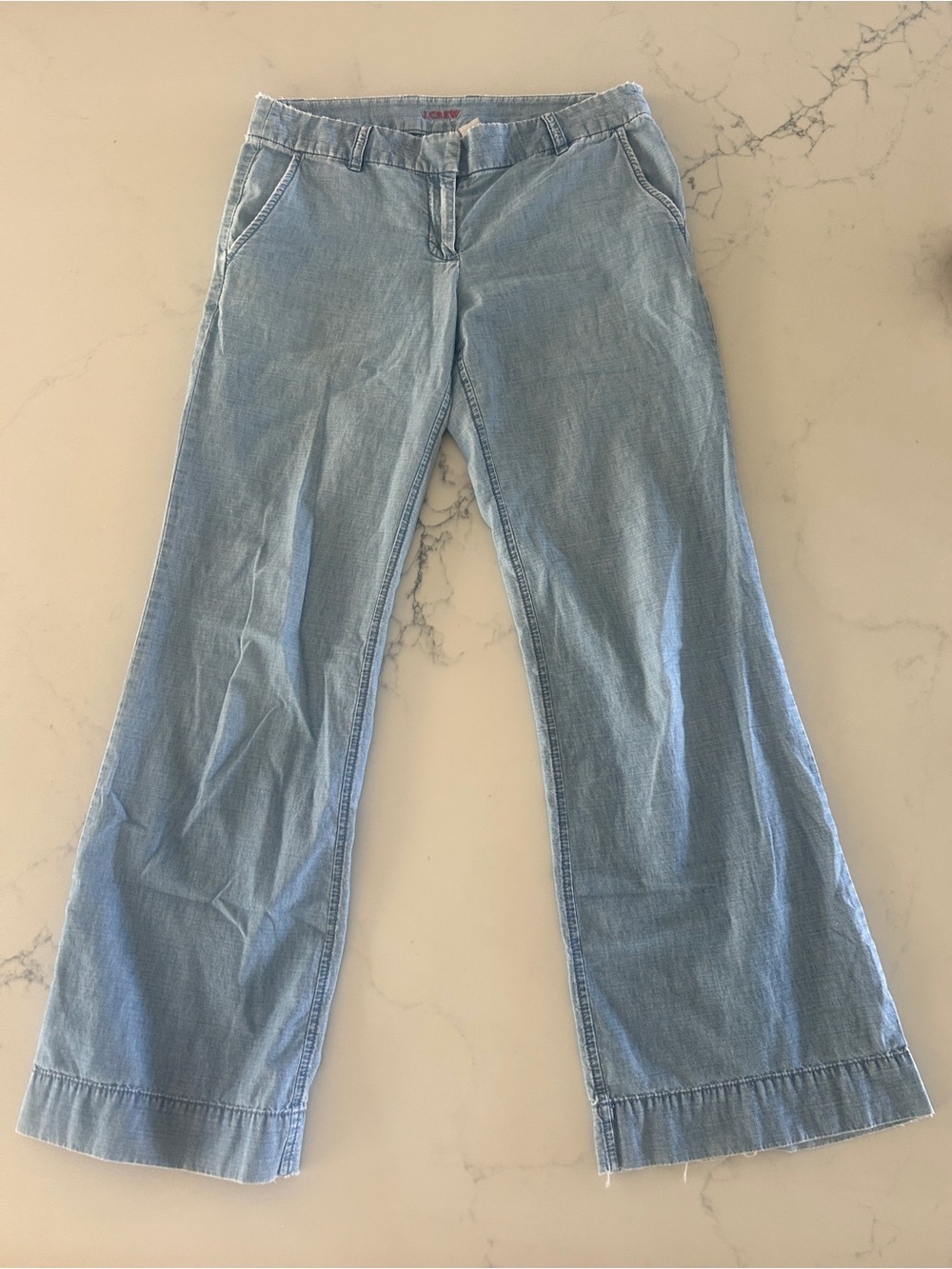 J Crew City Fit Low Rise Light Blue Women's Wide Leg Jeans Size 6